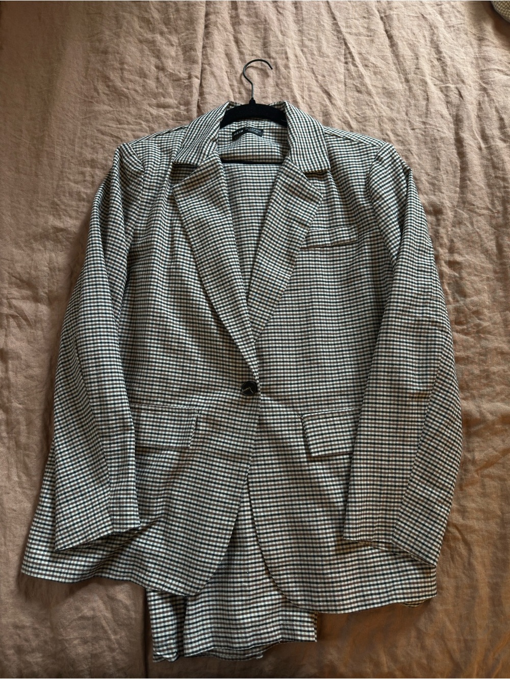 Checked Women’s Pantsuit Brown & White